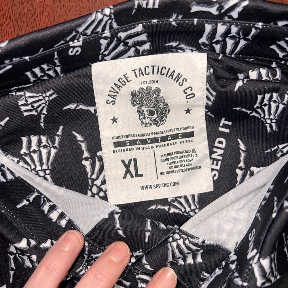 Men's Black Skeleton Hand Send It Polo - Picture 2 of 4